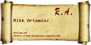 Rikk Artemisz névjegykártya